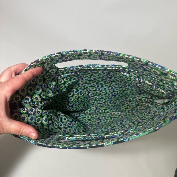 Vibrant Green and Blue Shoulder Bag with Floral Paisley Design - Picture 4 of 4